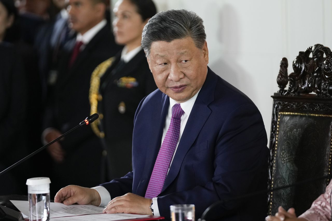 Chinese President Xi Jinping attends a ceremony in Lima, Peru, on November 14.