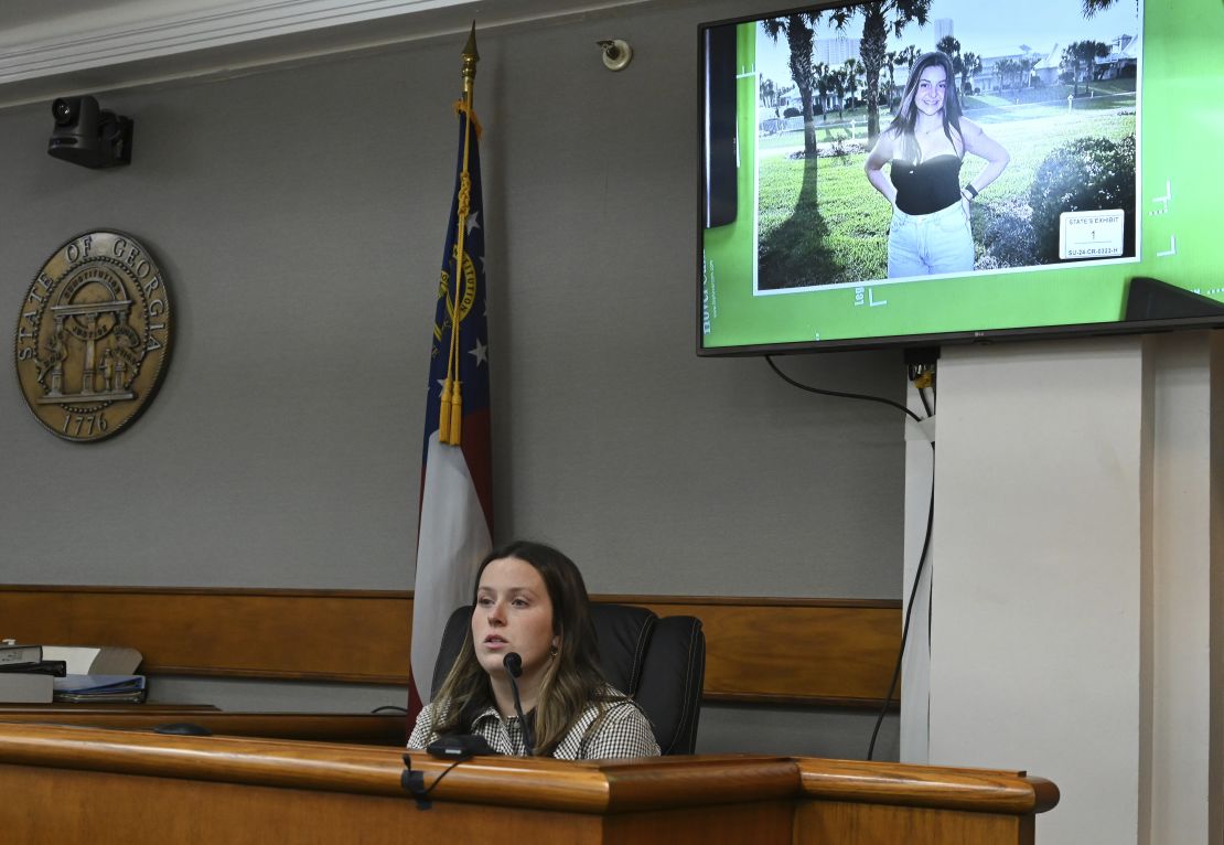 Lilly Steiner, Laken Riley's roommate, testifies during the trial of Jose Ibarra on November 15, 2024, in Athens, Georgia.