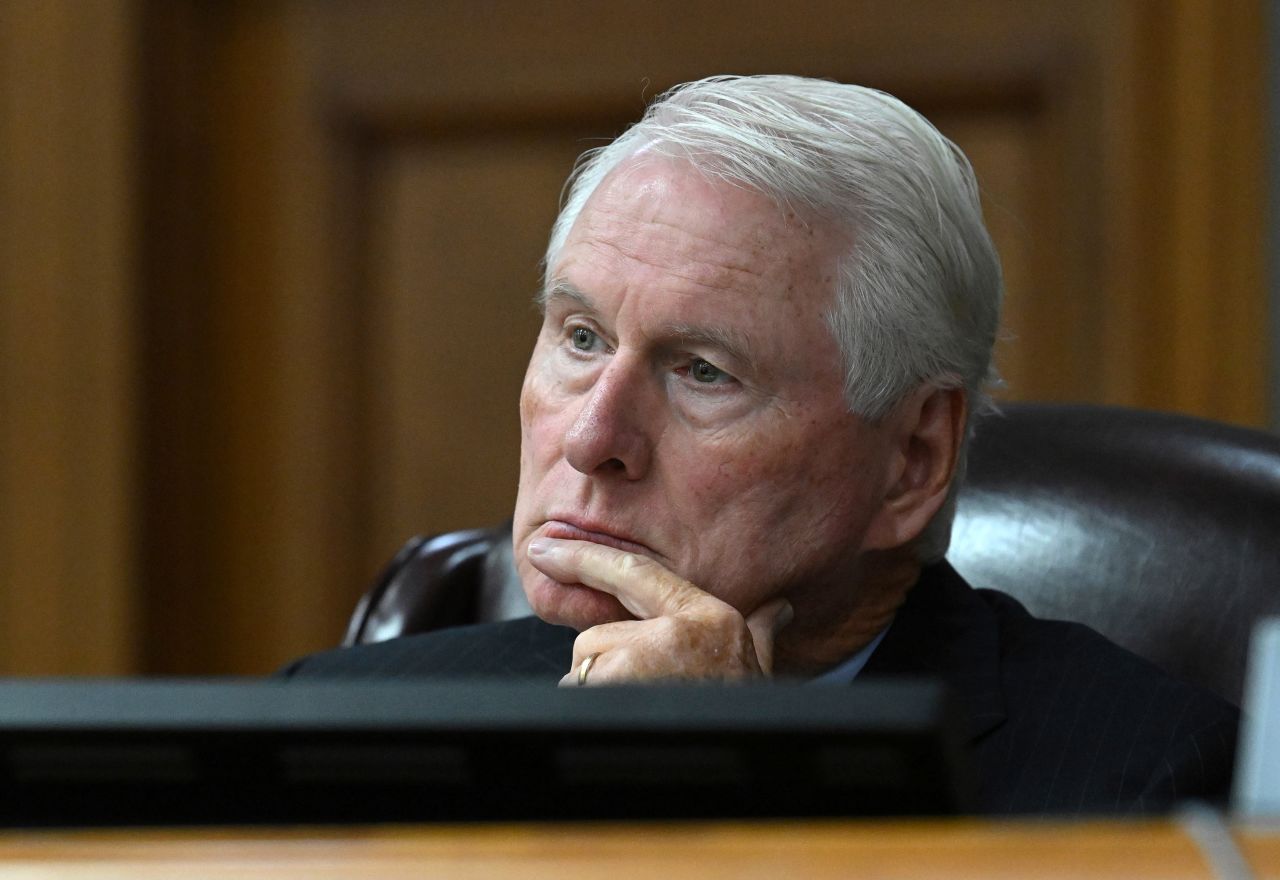 Superior Court Judge H. Patrick Haggard listens to closing arguments on November 20 in Athens, Georgia.