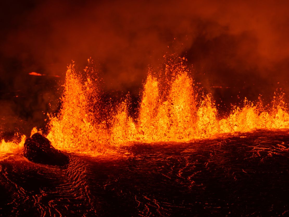 A new volcanic eruption that started on the Reykjanes Peninsula in Iceland, Wednesday, Nov.20, 2024.