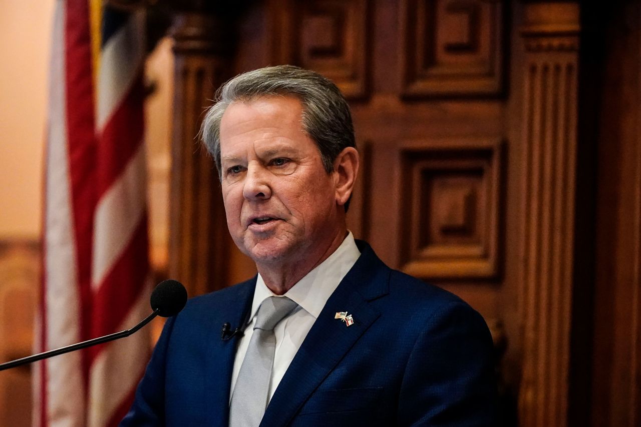 Georgia Gov. Brian Kemp delivers the State of the State speech January 11 in Atlanta.