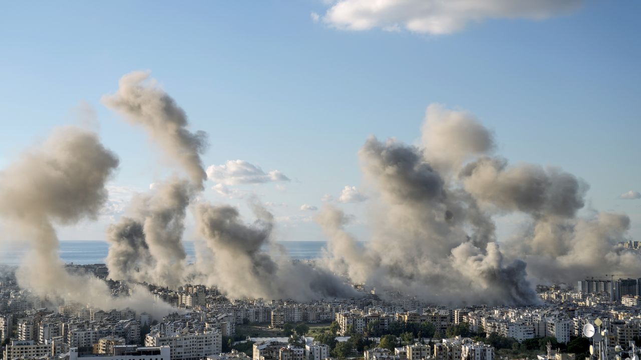 Smoke rises following an Israeli airstrike on Dahiyeh, in Beirut, Lebanon, Tuesday, November 26.