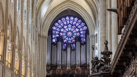 The Great Organ of Notre Dame, pictured on Nov 29, survived the 2019 blaze unscathed but required extensive restoration. 
