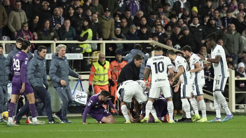 Serie A match abandoned after Fiorentina player collapses on field