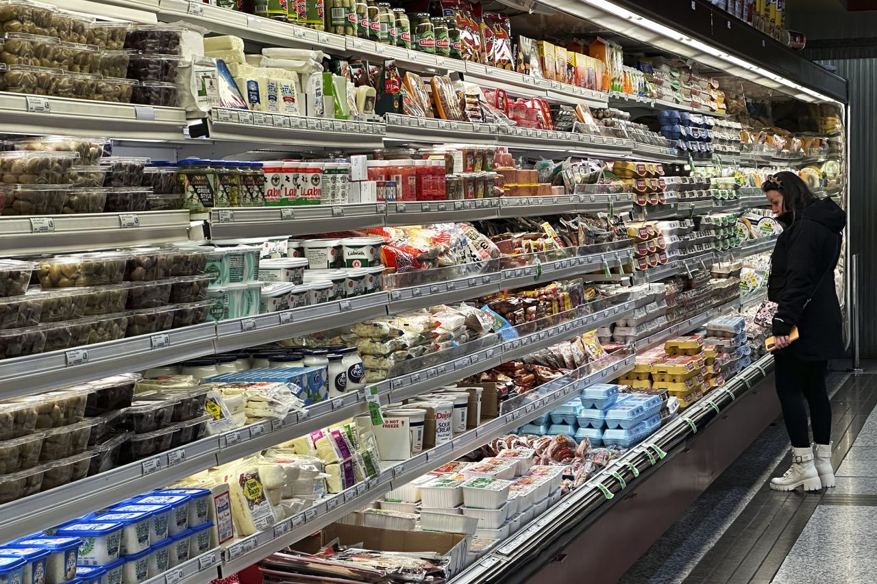 A customer shops at a grocery store in Wheeling, Illinois, on December 11.