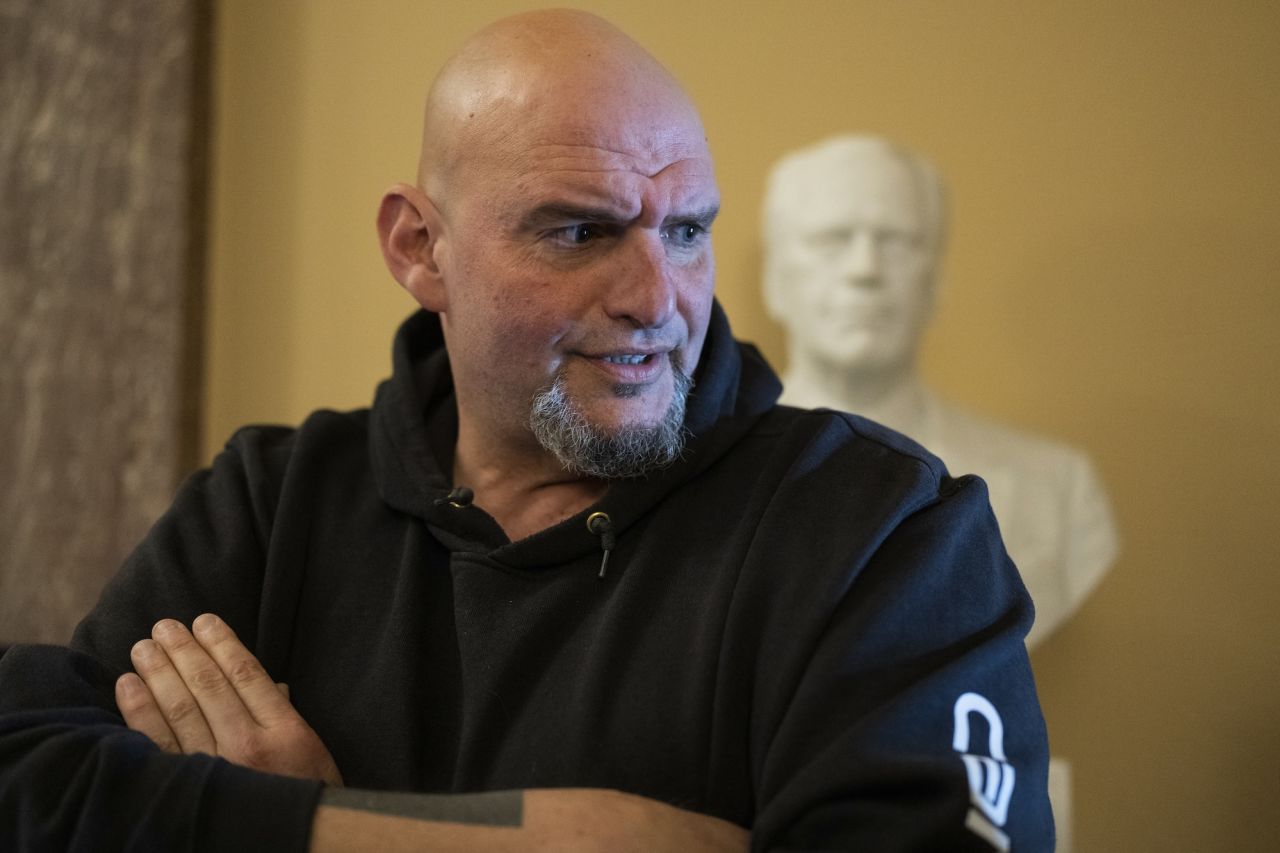 Sen. John Fetterman is seen at the Capitol on December 19, 2024.