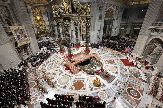 The Pope presides over a Christmas Eve Mass at the Vatican in December 2024.