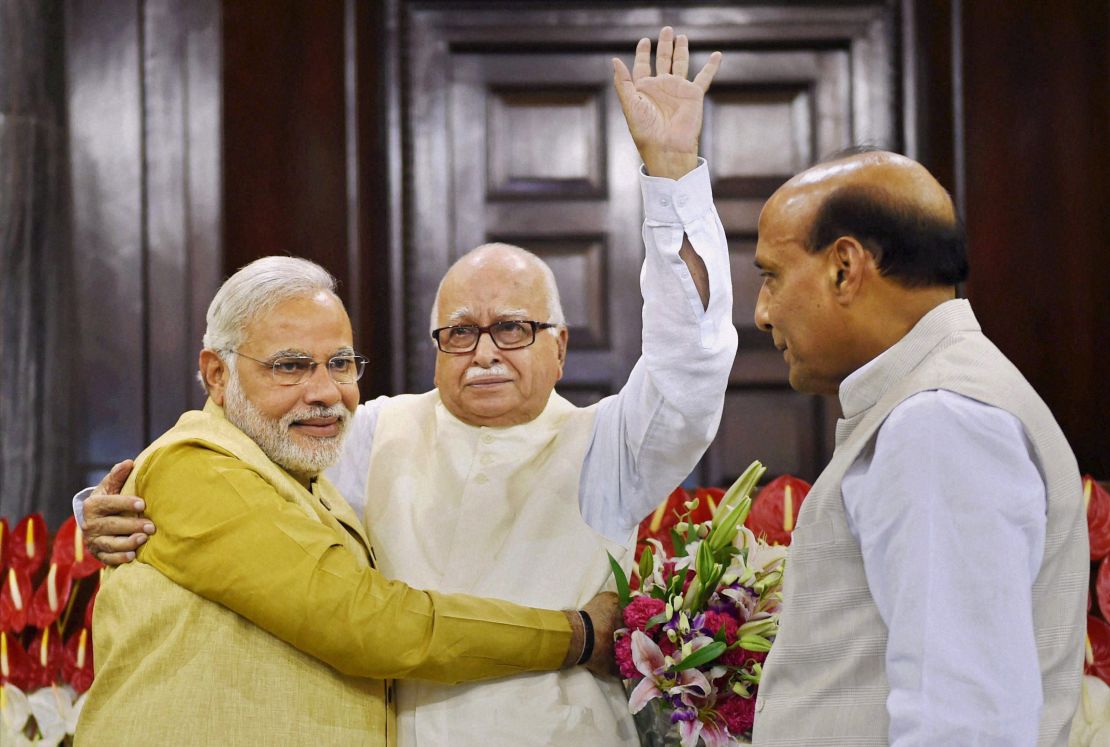 India's next prime minister and BJP co-founder Lal Krishna Advani in New Delhi, India, Tuesday, May 20, 2014.