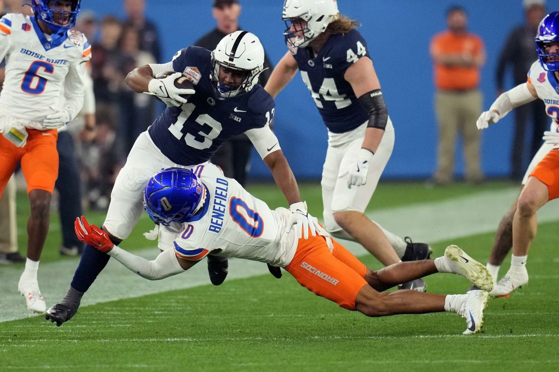 Penn State running back Kaytron Allen (No. 13) ran for a game-high 134 yards against the Broncos.