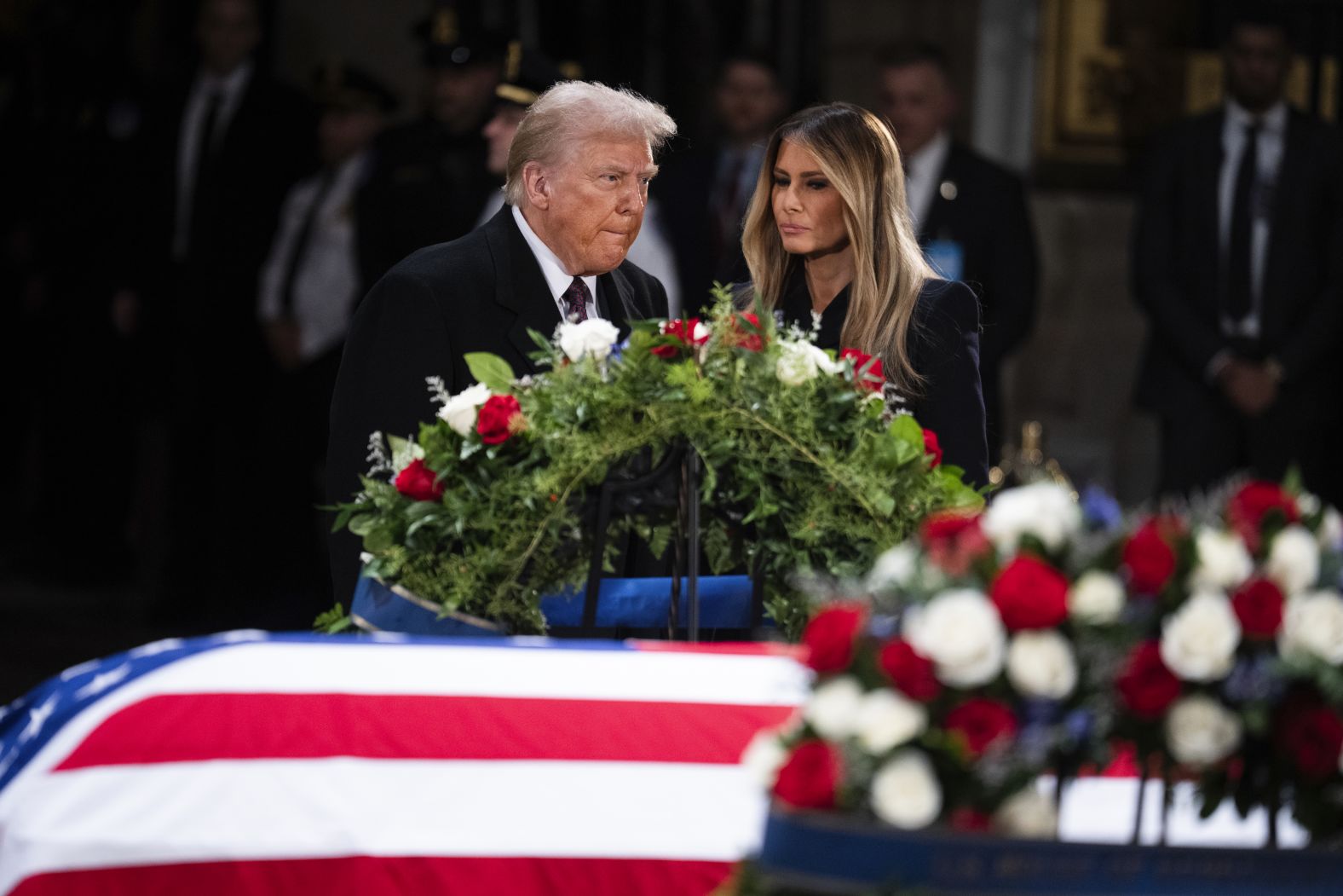 The Trumps pay their respects to Carter at the US Capitol.