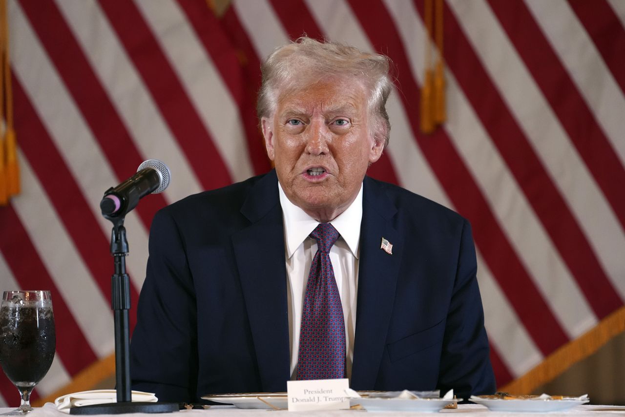 President-elect Donald Trump speaks during a meeting with Republican governors at Mar-a-Lago, on January 9, in Palm Beach, Florida.