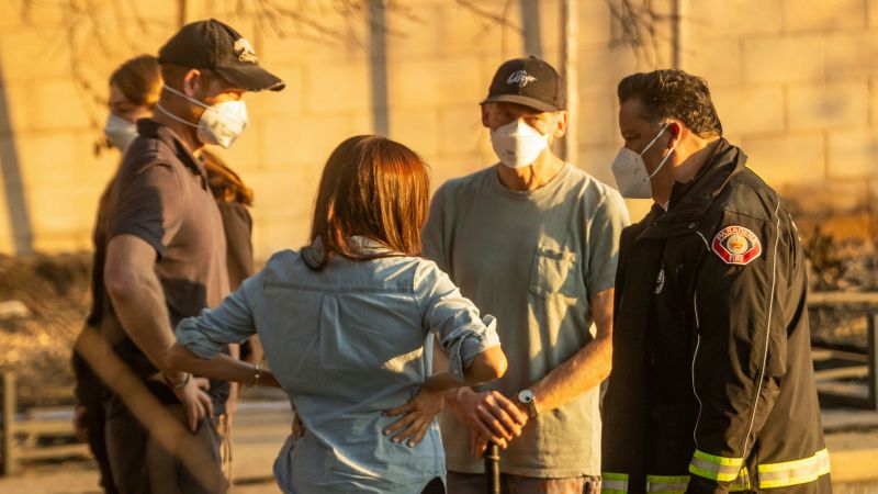 Prince Harry and Meghan make surprise appearance to comfort people affected by LA wildfires