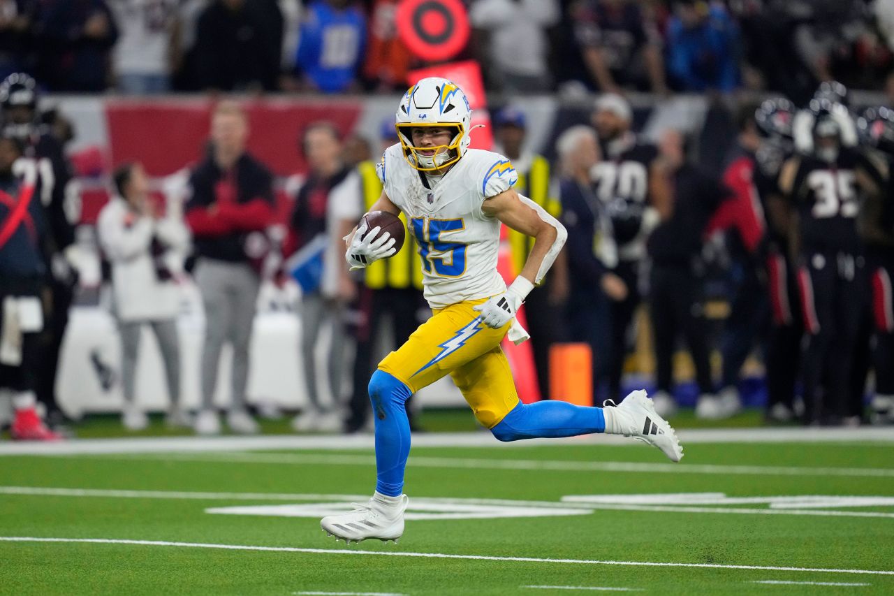 Los Angeles Chargers wide receiver Ladd McConkey runs for a touchdown.