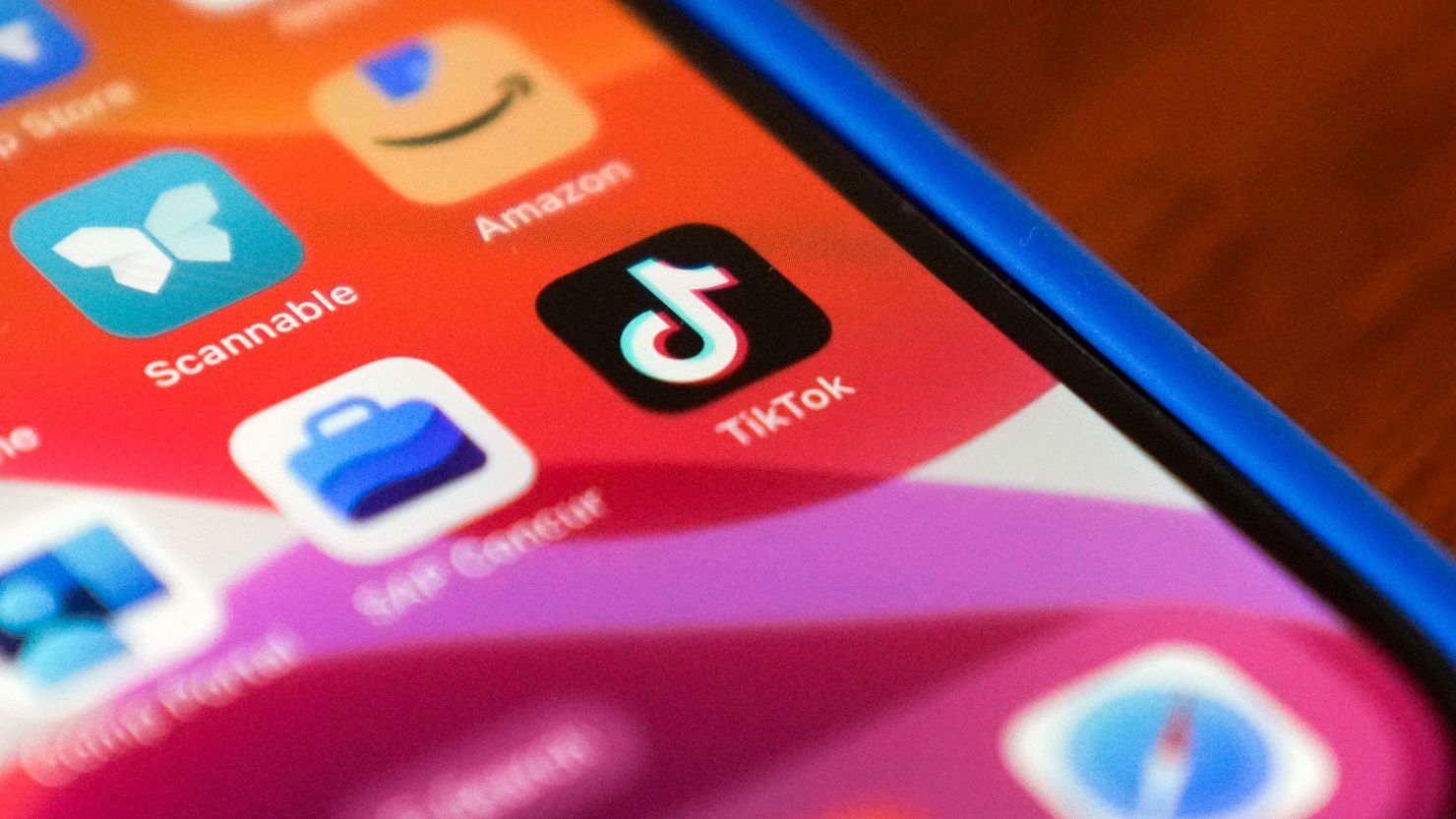 The TikTok app logo is shown on an iPhone on Friday, January 17, 2025 in Houston.