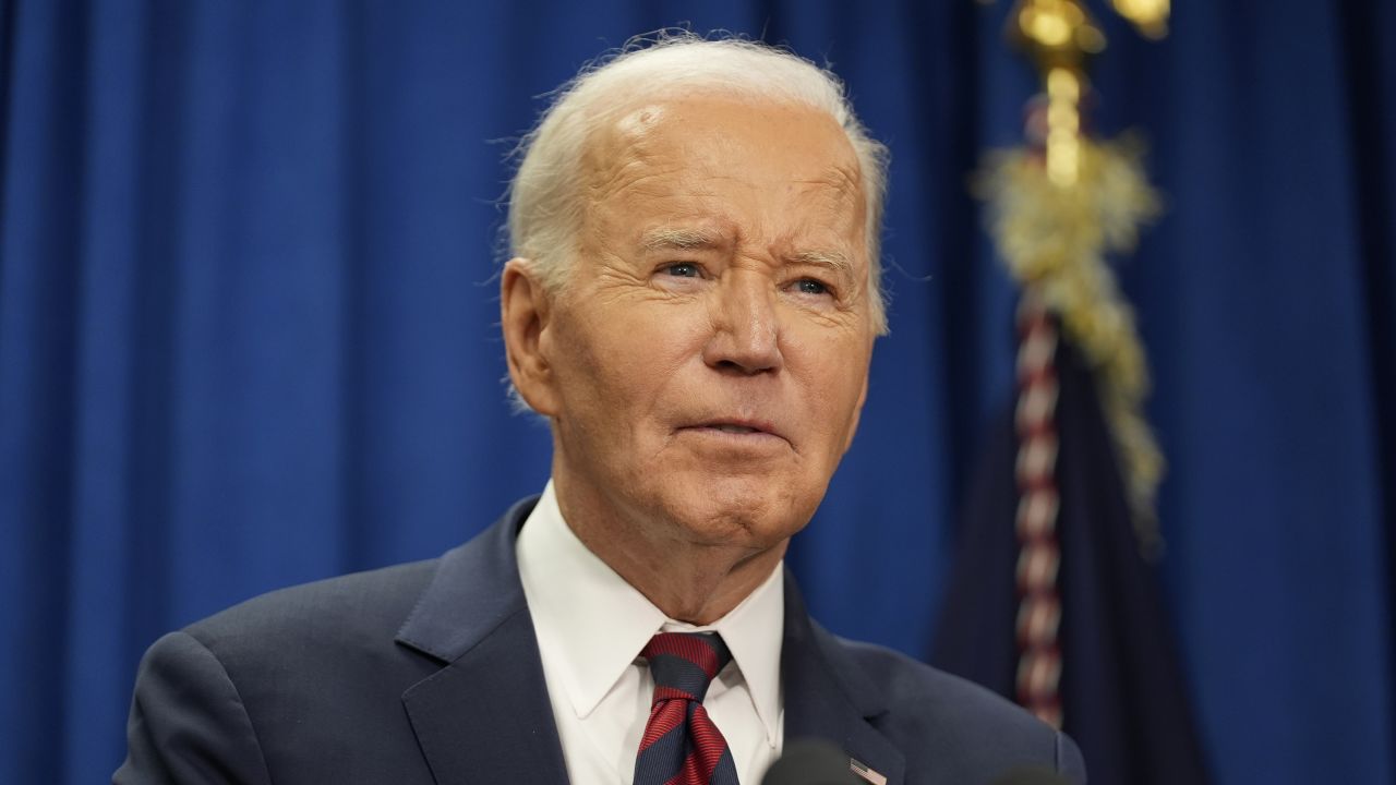 President Joe Biden speaks to the media in North Charleston, South Carolina, on January 19, 2025.