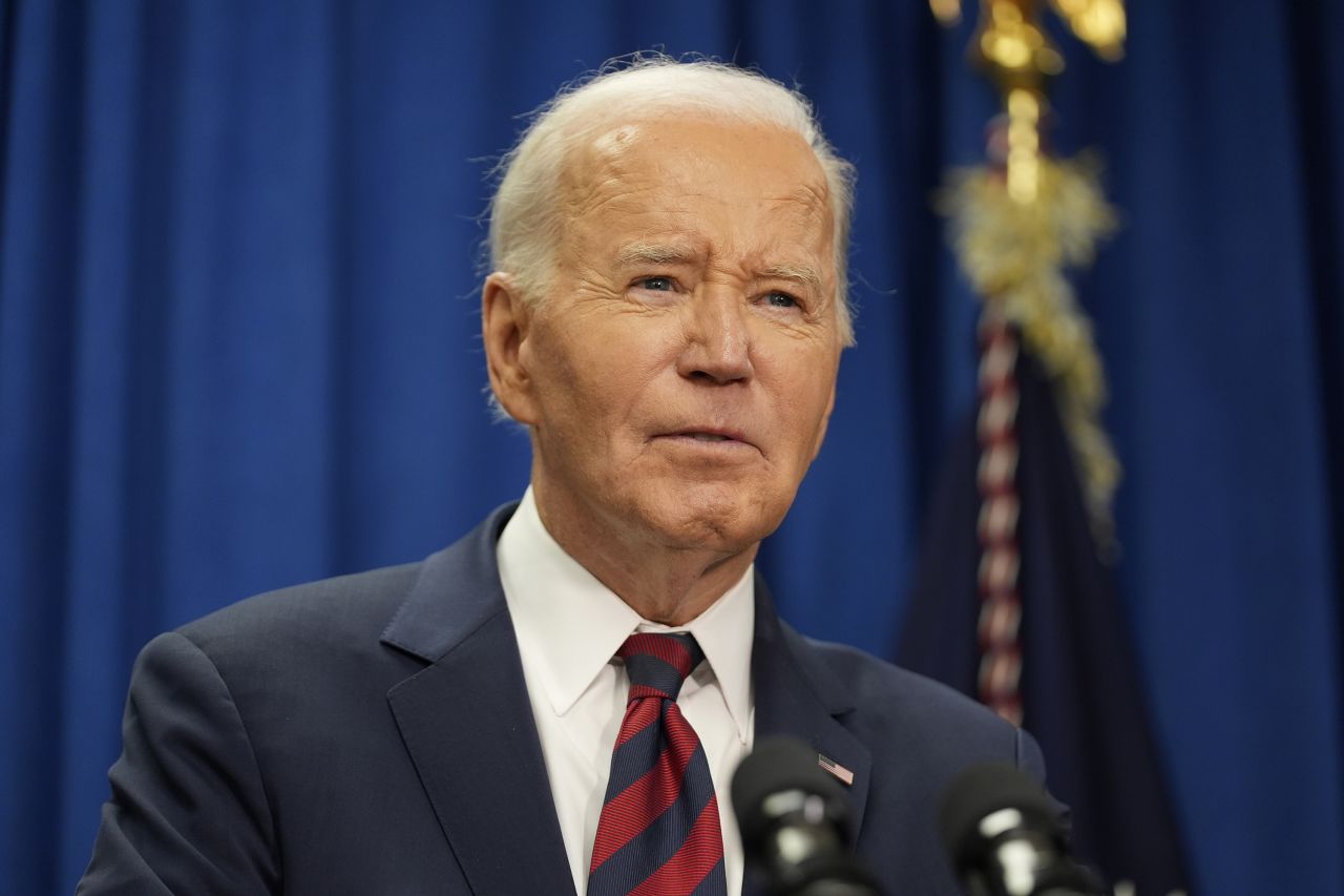 President Joe Biden speaks to the media in North Charleston, South Carolina on Sunday.