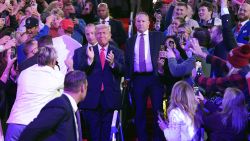 President-elect Donald Trump arrives at a rally in Washington, DC, on Sunday.