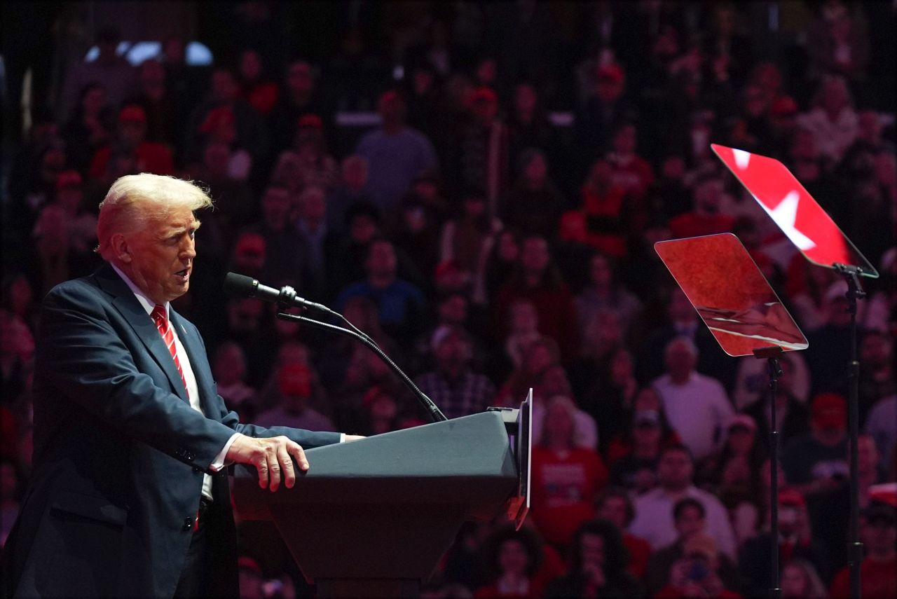 President-elect Donald Trump speaks at a rally in Washington, DC, on Sunday.