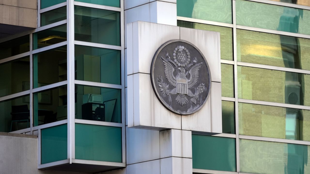 The US Immigration and Customs Enforcement building is pictured in downtown Chicago on January 21.