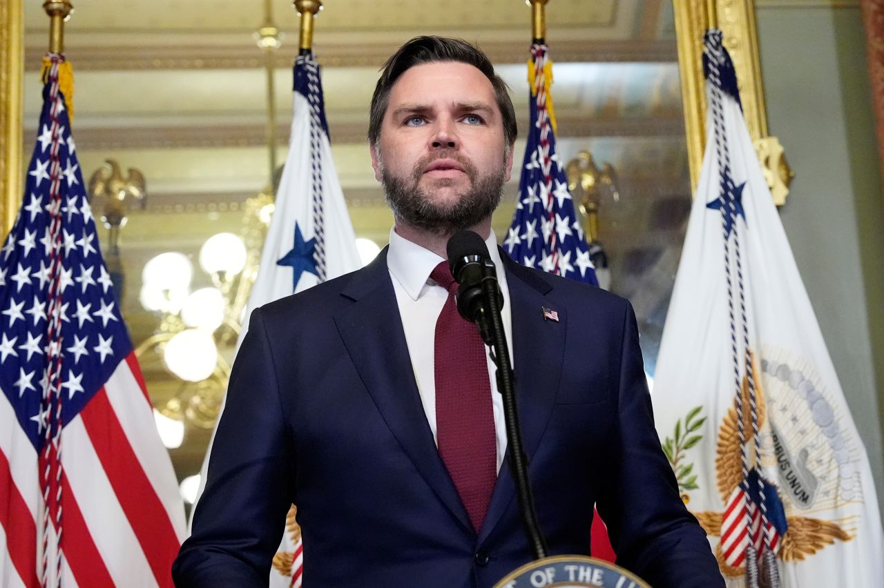 Vice President JD Vance speaks in Washington, DC on Thursday.