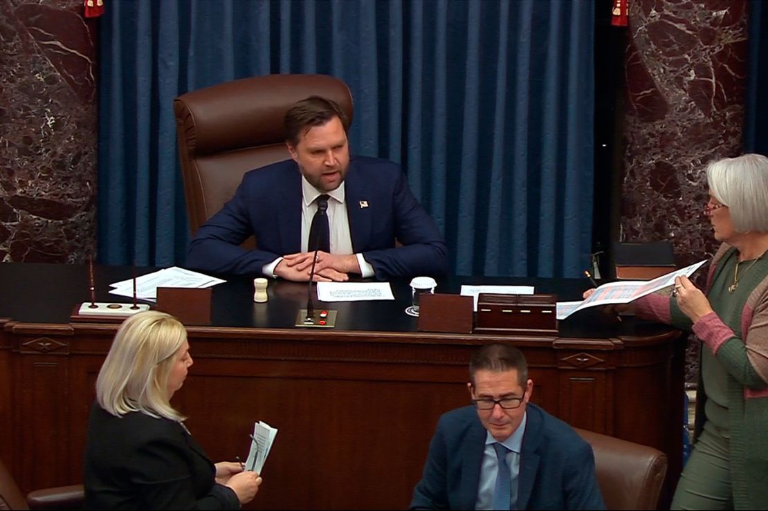 Vice President JD Vance casts the tie-breaking vote to confirm Pete Hegseth as secretary of the Department of Defense.