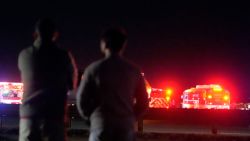 Emergency equipment stages at Gravelly Point, north of Ronald Reagan Washington National Airport, along the Potomac River, Wednesday, Jan. 29, 2025, in Arlington, Va. (AP Photo/Mark Schiefelbein)