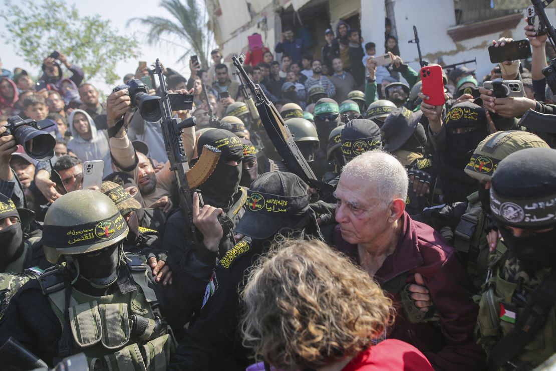 Gadi Mozes, age 80, was among those held by Palestinian Islamic Jihad and released in central Gaza on Thursday.