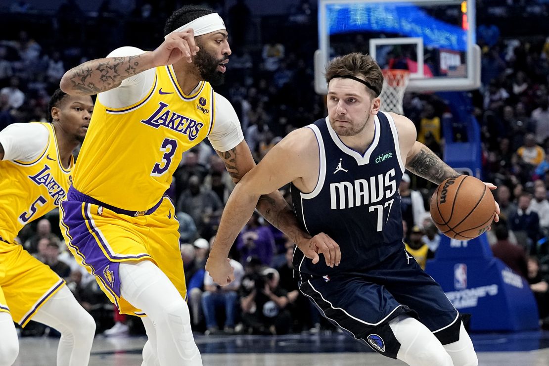 Davis (left) will play for the Mavericks while Dončić (right) will line-up for the Lakers.