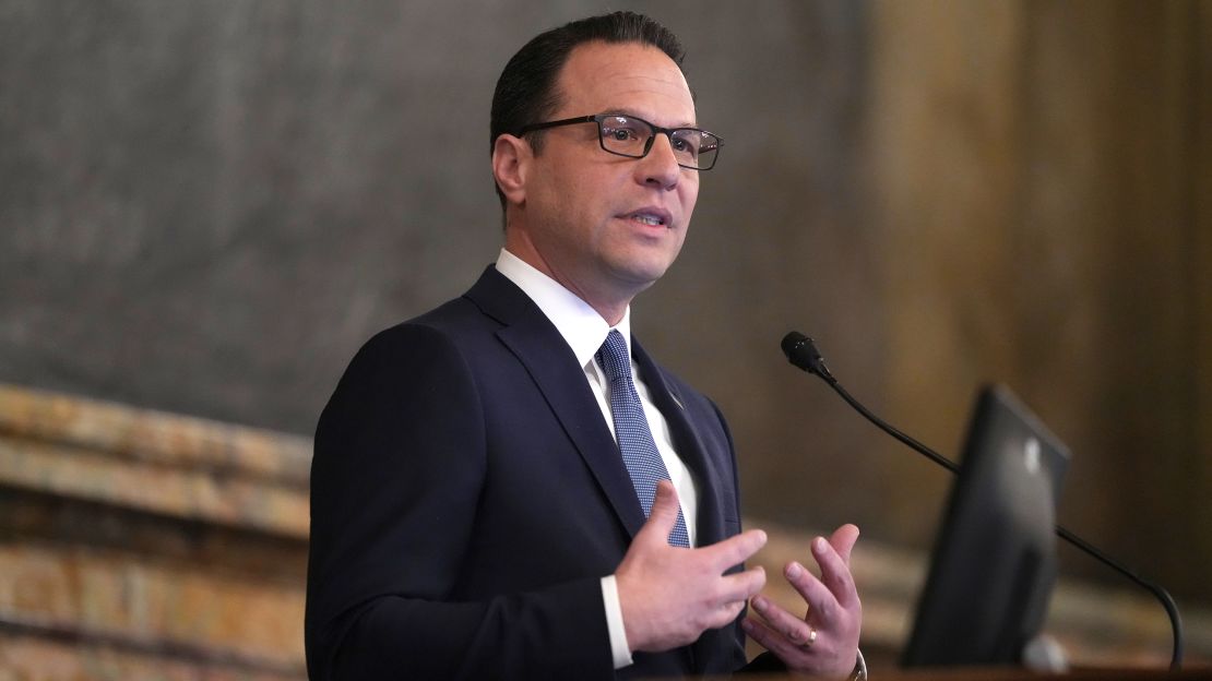 Pennsylvania Gov. Josh Shapiro delivers his budget address for the 2025-26 fiscal year to a joint session of the state House and Senate at the Capitol in Harrisburg, Pennsylvania.