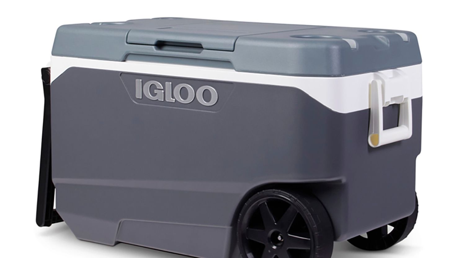 This photo provided by U.S. Consumer Product Safety Commission shows an Igloo 90 Qt. Flip & Tow Rolling Cooler that has been recalled across the U.S., Mexico and Canada due to a handle hazard that has resulted in a dozen fingertip injuries, including some amputations, on Thursday.