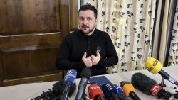 Ukrainian President Volodymyr Zelenskyy press conference in Munich ** STORY AVAILABLE, CONTACT SUPPLIER** Featuring: Ukrainian President Volodymyr Zelenskyy Where: Munich, Ukraine When: 14 Feb 2025 Credit: Ukrinform/Cover Images **UK AND USA RIGHTS ONLY** (Cover Images via AP Images)