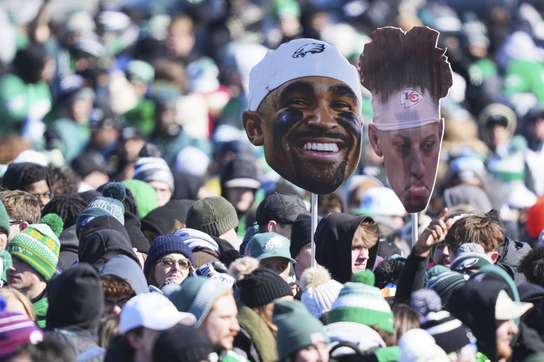 Fans celebrate the Eagles' second Super Bowl title in franchise history.