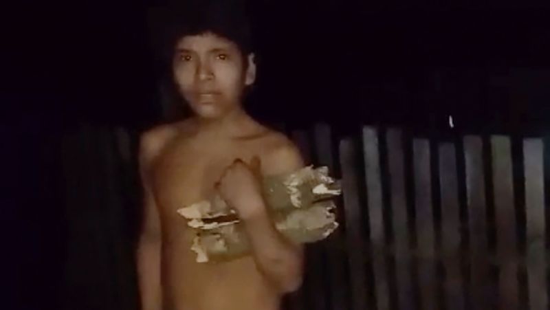 Isolated Indigenous man makes brief contact with outside world, then returns to tribe in the Amazon rainforest