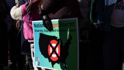 A news conference outside Target's headquarters in Minneapolis in January.