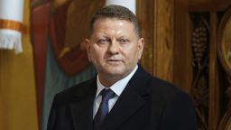 Ukraine's ambassador to UK, Valerii Zaluzhnyi, speaks in London on February 24.