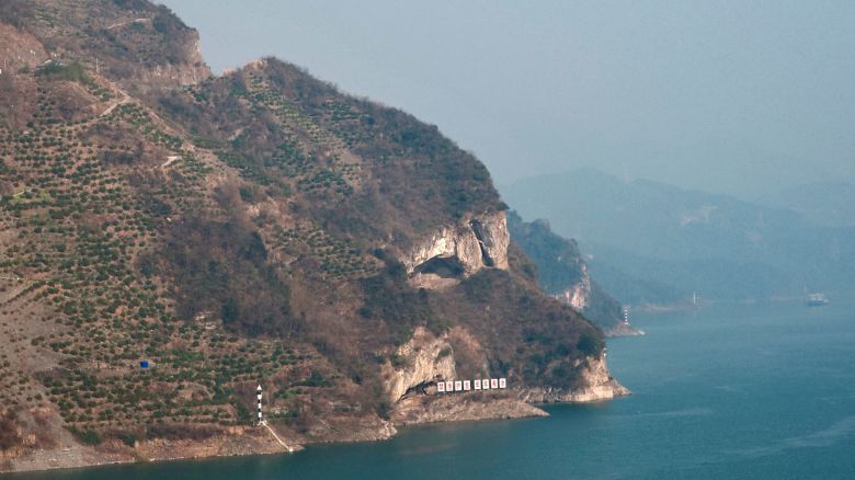 In this photo taken Jan 20, 2025 and released by Guo Qingshan, a view of the "puppy mountain" which went viral over the internet in China seen in Yichang, a city in central China's Hubei Province. (Guo Qingshan via AP)
