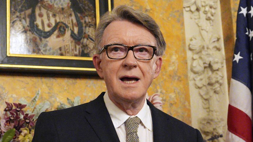 British ambassador to the United States Peter Mandelson speaks during a welcome reception at the ambassador's residence in Washington, DC. Prime Minister Sir Keir Starmer is due to meet with US President Donald Trump on Thursday. Picture date: Wednesday February 26, 2025. 79202157 (Press Association via AP Images)