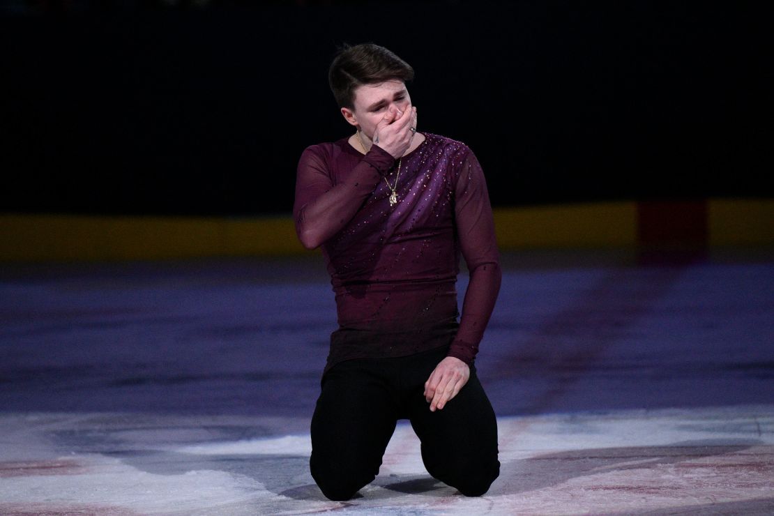 Max Naumov performs on the ice at Capital One Arena on Sunday.