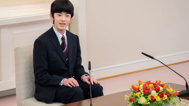 Japan’s Prince Hisahito, second in line to the throne, holds debut news conference