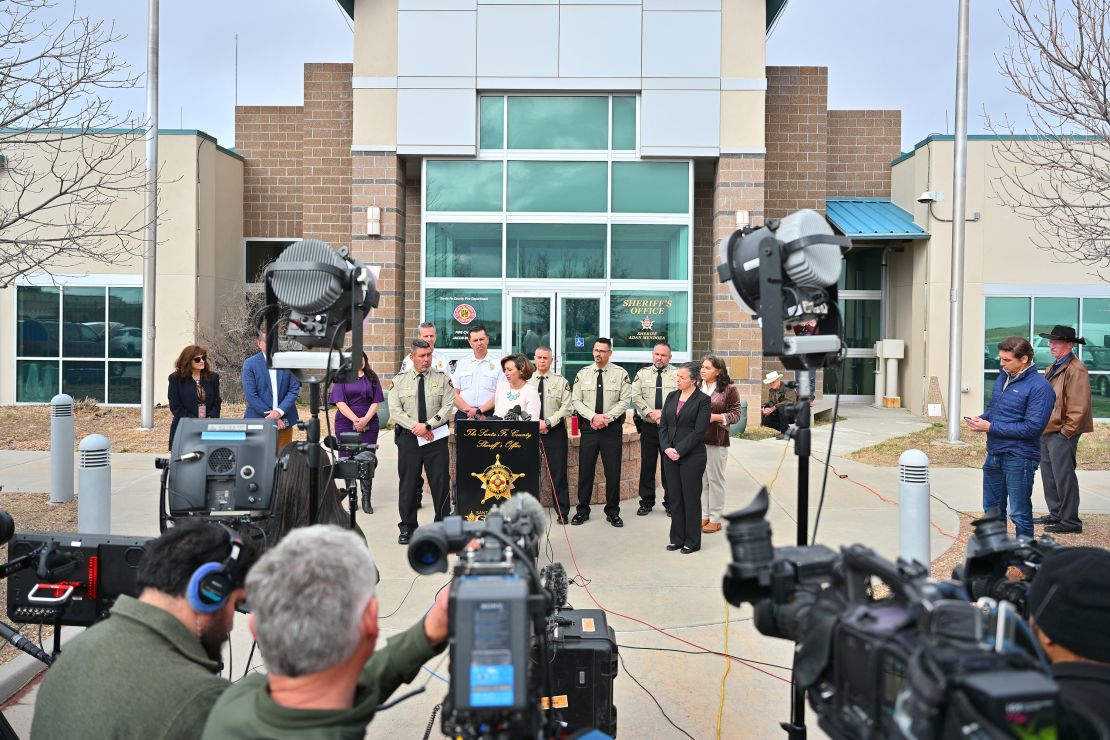 Chief Medical Examiner Heather S. Jarrell speaks during a news conference to provide an update on the investigation into the deaths of actor Gene Hackman and his wife Betsy Arakawa in Santa Fe, New Mexico.