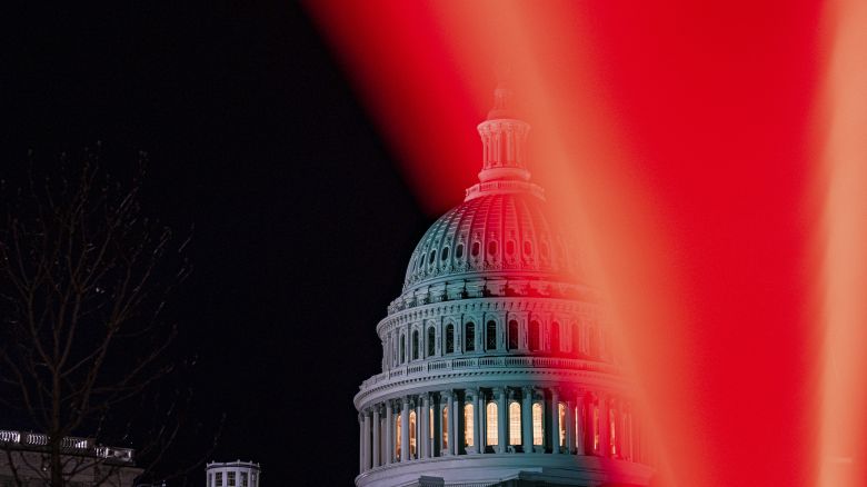 The U.S. Capitol building is seen at night in Washington. (Photo by Jen Golbeck / SOPA Images/Sipa USA)(Sipa via AP Images)