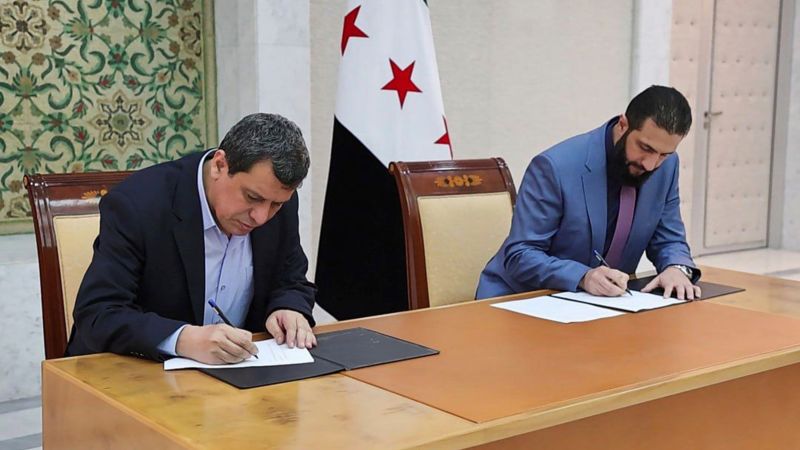 Syria’s new government strikes deal to integrate powerful Kurdish rival in landmark agreement