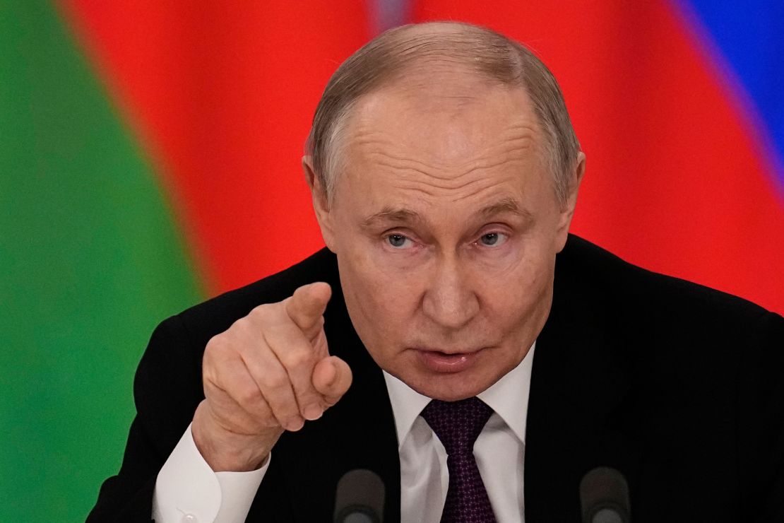 Russian President Vladimir Putin was held at a joint press conference with Belarusian President Alexander Lukashenko in Moscow, Russia on Thursday.