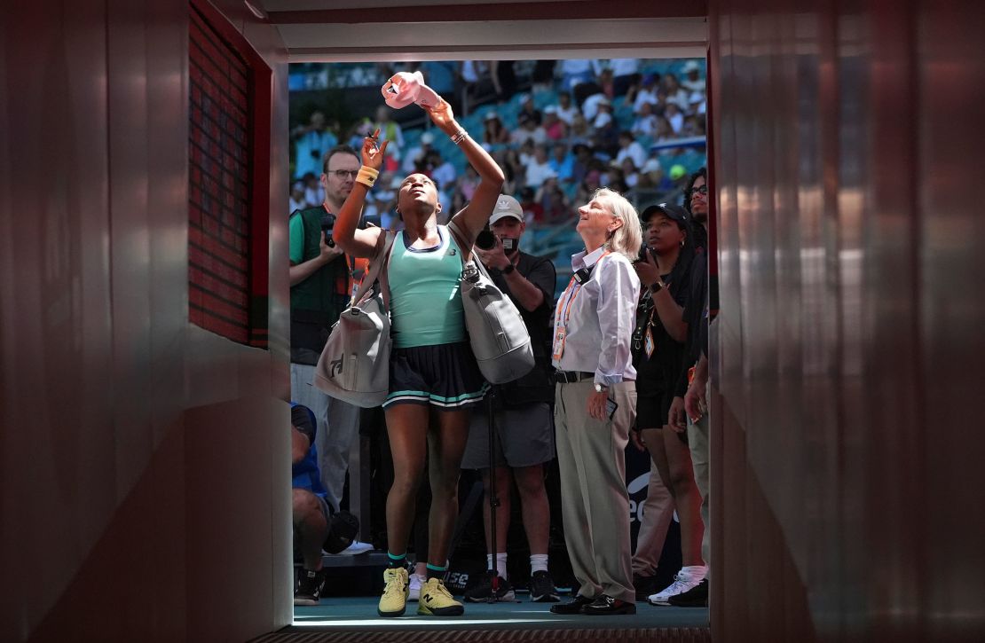 Gauff is playing in front of a friendly crowd at the Miami Open.