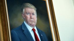 President Donald Trump's portrait hangs in the Colorado Capitol after an unveiling ceremony, August 1, 2019, in Denver.