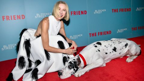 Naomi Watts, left, and Bing attend the premiere of "The Friend" at IPIC Theaters on Monday, March 24, 2025, in New York. (Photo by Evan Agostini/Invision/AP)