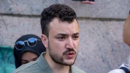 Student negotiator Mahmoud Khalil is seen at a pro-Palestinian protest encampment on the Columbia University campus in New York, April 29, 2024.