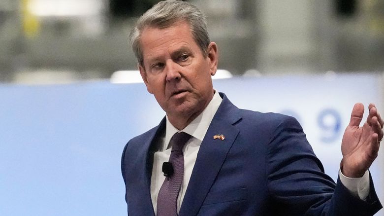 Georgia Gov. Brian Kemp speaks during a media tour and grand opening at the Hyundai Motor Group Metaplant America, March 26, 2025, in Ellabell, Ga.