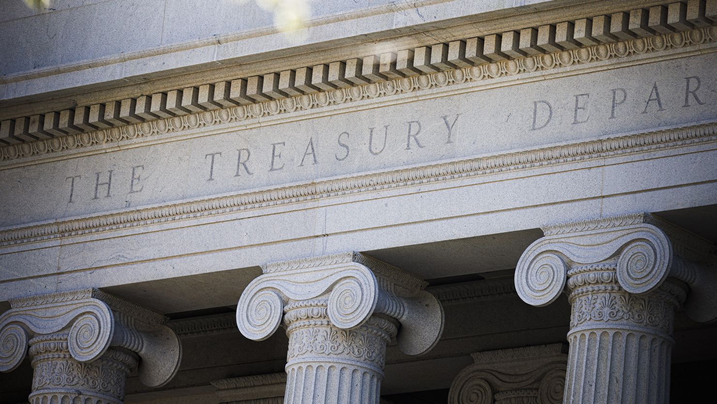 The Treasury Department headquarters is seen in Washington, DC, on Thursday, March 27, 2025. Investors sold off US Treasuries this week, raising questions about how much they still value the safety of US government bonds.