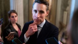 UNITED STATES - APRIL 3: Sen. Josh Hawley, R-Mo., is seen in the U.S. Capitol during a series of votes on Thursday, April 3, 2025. (Tom Williams/CQ Roll Call via AP Images)